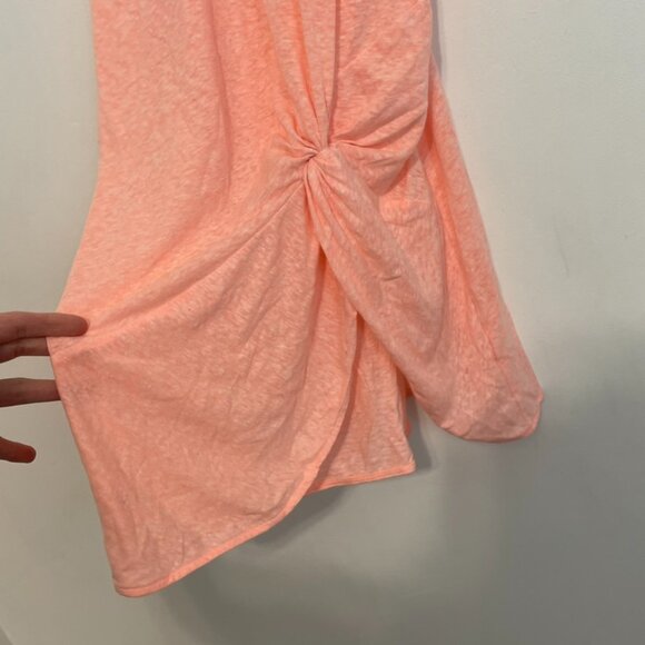 VICTORIA'S SECRET VS Knotted Tank Cover Up / Tunic Top Coral Pink Crochet Sheer - Picture 7 of 16